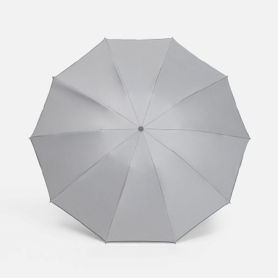 Зонт обратного сложения с ручкой-карабином Foldberry, серый