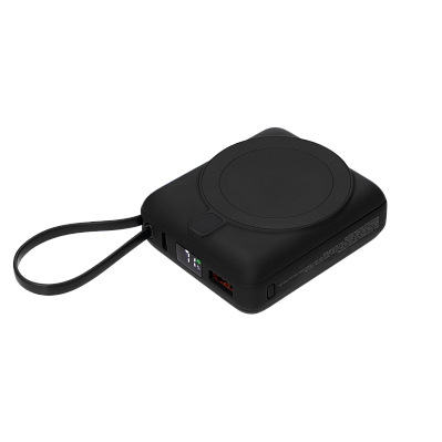 Внешний аккумулятор с подсветкой Ritter PD 10000mAh с функцией беспроводной зарядки 15W  (Черный)