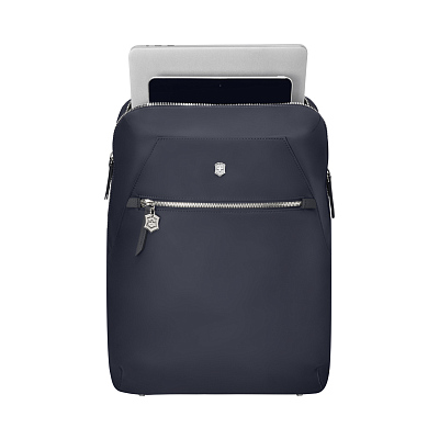Рюкзак VICTORINOX Victoria Signature Compact Backpack, синий, нейлон/кожа, 30x16x38 см