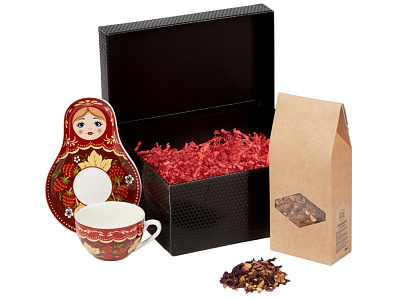 Подарочный набор: чайная пара, чай Глинтвейн (Красный, черный)