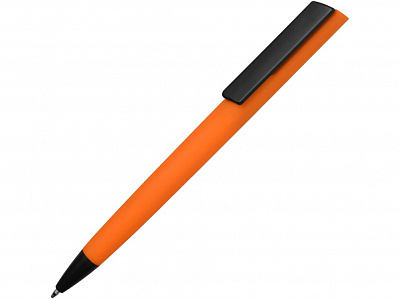 Ручка пластиковая soft-touch шариковая Taper (Оранжевый/черный)