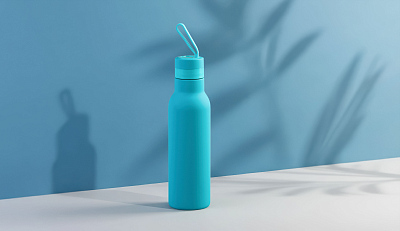 Бутылка для воды "Фитнес" 700 мл, покрытие soft touch, бирюзовый