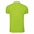 Рубашка поло мужская Pasadena Men 200 с контрастной отделкой, зеленый лайм с белым - Фото 2
