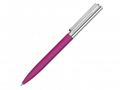 Ручка металлическая шариковая Bright GUM soft-touch с зеркальной гравировкой (Розовый)
