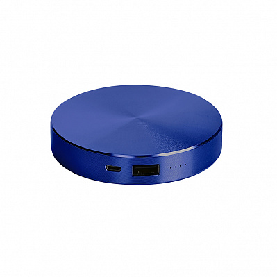 Универсальный аккумулятор "UFO" (6000mAh) в подарочной коробке,синий, 8,6х1,5 см,металл (Синий)
