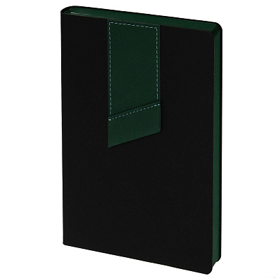 Ежедневник Bookmark, недатированный, черный с зеленым