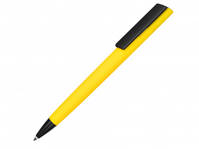 Ручка пластиковая soft-touch шариковая Taper (Желтый/черный)