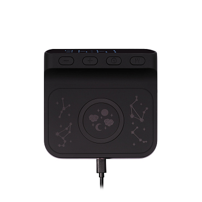 Зарядная станция с часами 15W Rigel, черная