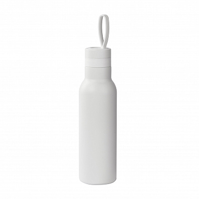 Бутылка для воды "Фитнес" 700 мл, покрытие пудра  (Белый)