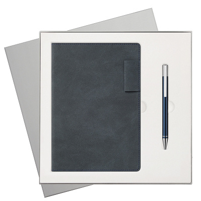 Подарочный набор Teolo  (ежедневник, ручка) (Синий)