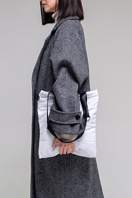 Шоппер Superbag Bubble, с магнитной кнопкой (белый с черным)