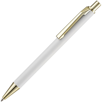 Ручка шариковая Lobby Soft Touch Gold, белая (Белый)