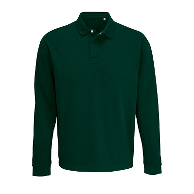 Рубашка поло оверсайз с длинным рукавом Heritage, темно-зеленая (Зеленый)