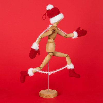 Подвеска на елку «Вьюжка», носочки, красная