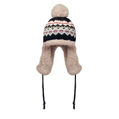 Knitted beanie with ear flap (Чёрный)