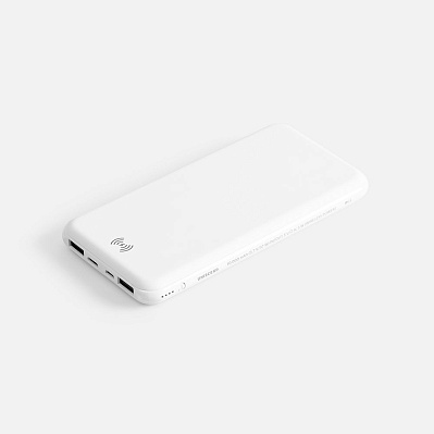 Аккумулятор с беспроводной зарядкой All Day Wireless, 10000 мАч  (Белый)
