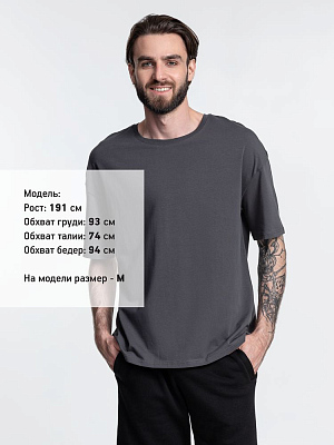 Футболка унисекс оверсайз Crosstown, темно-серая