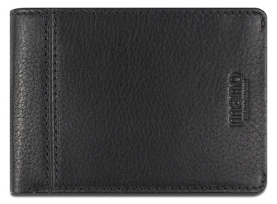 Бумажник Mano "Don Montez", натуральная кожа в черном цвете, 12,8 х 9 см (Черный)