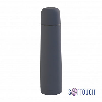 Термос "Родос" 1 литр, покрытие soft touch  (Серый)