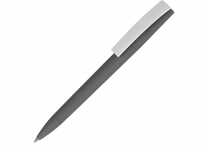 Ручка пластиковая soft-touch шариковая Zorro (Серый/белый)