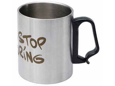 Стальная кружка с двойными стенками Climber Max, 450 мл с гравировкой (Чёрный)