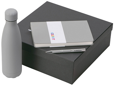 Подарочный набор Color it с блокнотом, металлической ручкой и термобутылкой (Серый)