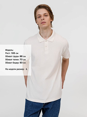 Рубашка поло унисекс Pulse, молочно-белая