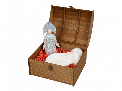 Подарочный набор Новогоднее настроение: кукла-снегурочка, варежки (Белый, голубой, красный, коричневый)