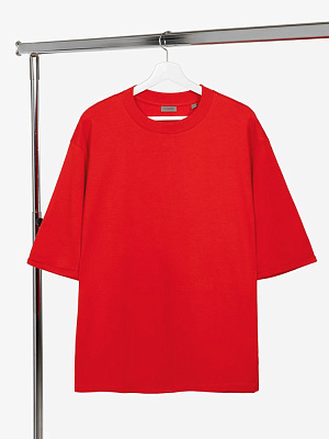 Футболка оверсайз унисекс Kosmos 2.0, светло-серая (Алый)