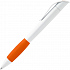 Ручка шариковая Grip, белая с оранжевым - Фото 2