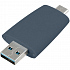 Флешка Pebble Type-C, USB 3.0, серо-синяя, 16 Гб - Фото 3