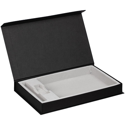 Коробка Horizon Magnet с ложементом под ежедневник, флешку и ручку, черная (Черный)