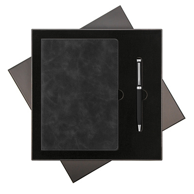 Подарочный набор Verona  (ежедневник, ручка) (Черный)