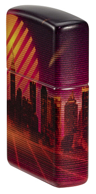 Зажигалка ZIPPO Cyber City с покрытием 540 Matte, латунь/сталь, оранжевая 38x13x57 мм