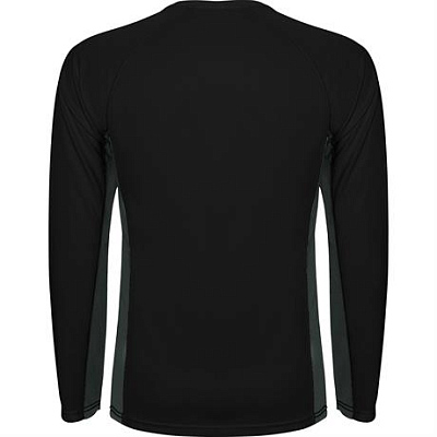 Спортивная футболка SHANGHAI L/S мужская, ЧЕРНЫЙ/ТЕМНЫЙ ГРАФИТ 2XL
