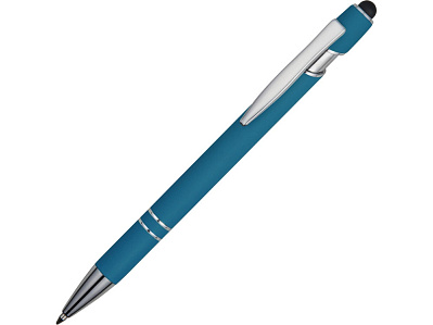 Ручка-стилус металлическая шариковая Sway soft-touch (Синий/серебристый)