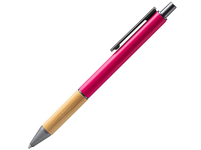 Ручка шариковая металлическая с бамбуковой вставкой PENTA (Розовый)