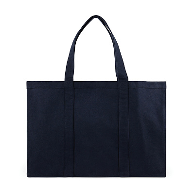 Большая сумка-шоппер VINGA Hilo из переработанного неокрашенного канваса AWARE™, 400 г/м² (Темно-синий;)