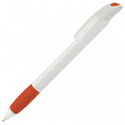 Ручка шариковая с грипом NOVE (Белый, оранжевый)