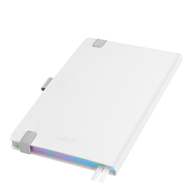 Ежедневник Galaxy недатированный, жесткая обложка, срез голограф. фольга, белый