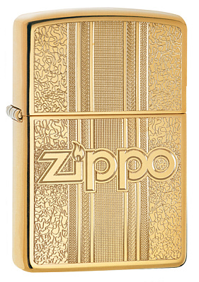 Зажигалка ZIPPO Pattern Design с покрытием High Polish Brass, латунь/сталь, золотистая, 38x13x57 мм (Золотистый)