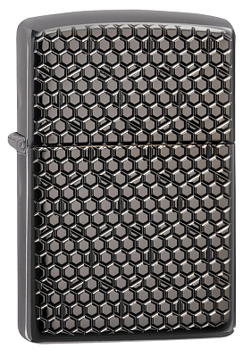 Зажигалка ZIPPO Armor® с покрытием Black Ice®, латунь/сталь, чёрная, 29x10x60 мм (Черный)