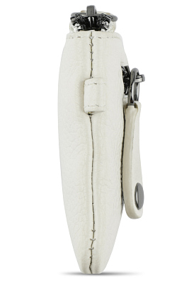 Ключница BUGATTI Elsa, белая, воловья кожа/полиэстер, 12,5х0,5х7 см