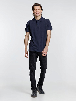 Рубашка поло мужская Virma Premium, темно-синяя