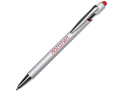 Ручка-стилус металлическая шариковая Sway Monochrome с цветным зеркальным слоем (Серебристый/красный)