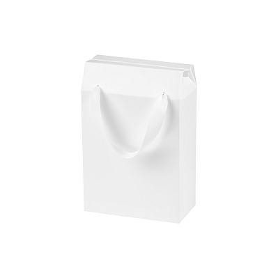 Подарочная коробка-пакет универсальная малая, белая, 186х100х277 мм (с ложементом) (Белый)
