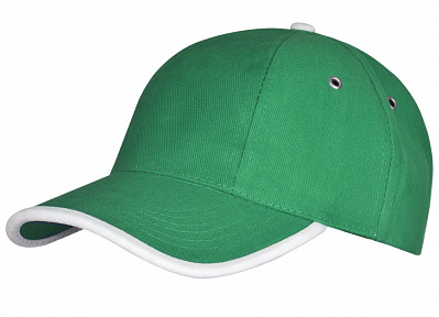 Бейсболка Unit Trendy, зеленая с белым (Зеленый)
