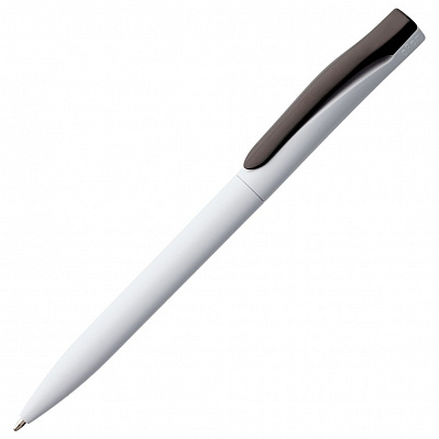 Ручка шариковая Pin, белая с черным (Черный)