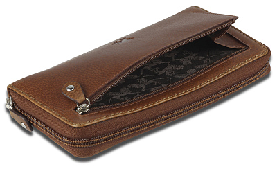 Кошелек Mano "Don Montez", натуральная кожа в коньячном цвете, 19 х 10,3 см