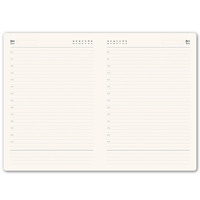 Ежедневник недатированный Mod, А5, фиолетовый, кремовый блок